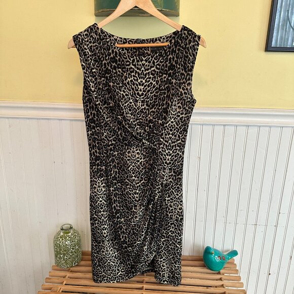 Mary Kay Leopard Print Sleeveless Dress By GKDirect Size S - Picture 1 of 7